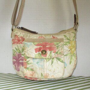 Fossil Canvas Crossbody Hobo Bag